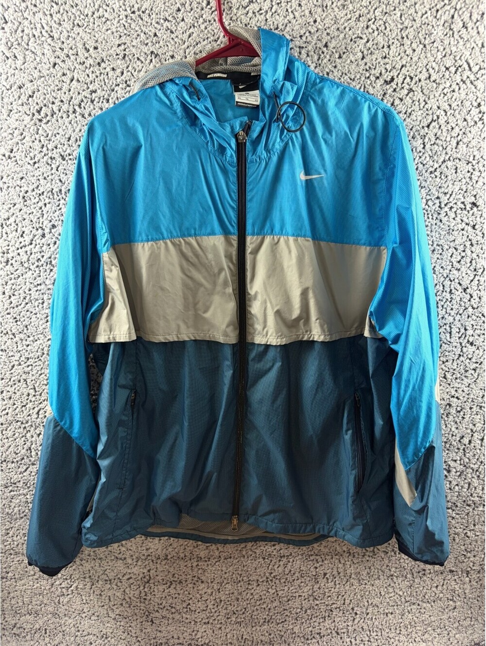 Nike Running Windrunner Jacket Men's XL Blue Gray Hooded Lightweight FA121205SIV